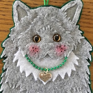 Gray Ragdoll cat #6 Christmas ornament