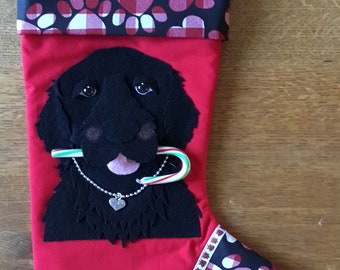 Big Black Dog Christmas stocking