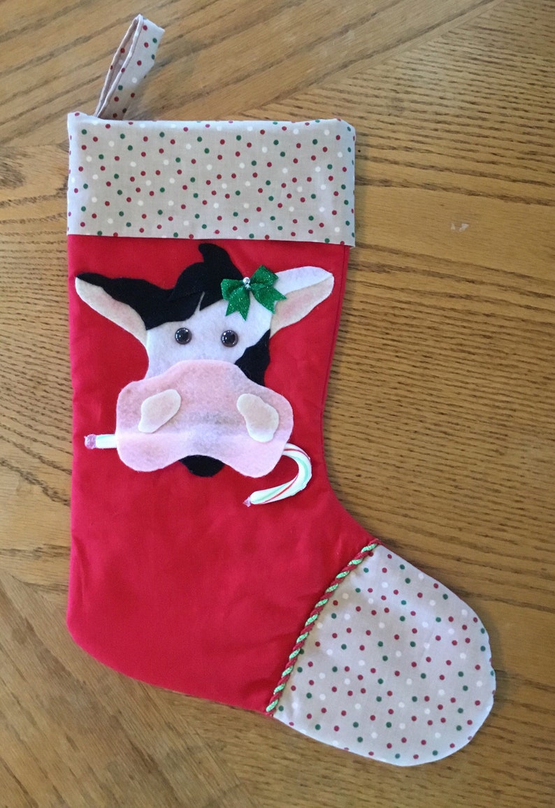 Cow Christmas stocking