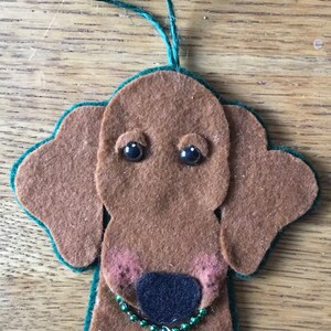 Red Dachshund Christmas ornament