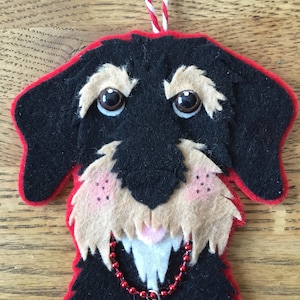 Wire Hair Dachshund Christmas ornament