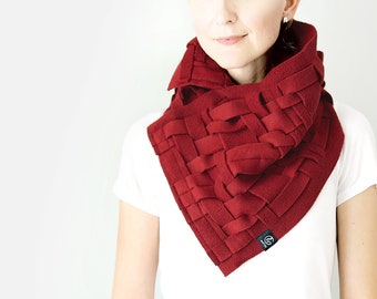 Winter Warm Cowl Scarf, winter accessories women scarves, circle scarf, unique gifts for women, neck warmer, hand knit woven scarf, snood