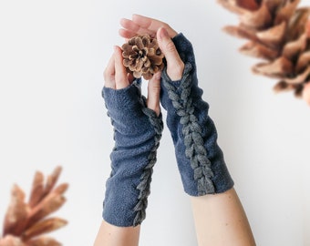 Nature Lover Fingerless Gloves, Hiking Arm Warmer, Hippie Boho Outdoor Hand Warmer, Convertible Walking Gloves, Cozy Camping Campfire Gifts
