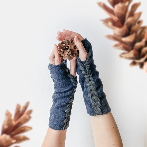 Nature Lover Fingerless Gloves, Hiking Arm Warmer, Hippie Boho Outdoor Hand Warmer, Convertible Walking Gloves, Cozy Camping Campfire Gifts