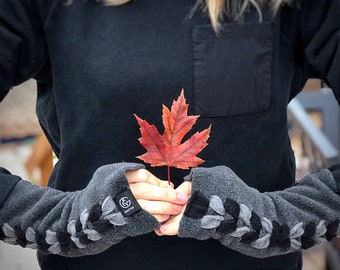 Fingerless Gloves, Arm Warmer, Hand Warmers, Texting Gloves, Sleeves, Gauntlet, Convertible Commuter Gloves, Fleece Gloves, Handmade Gloves