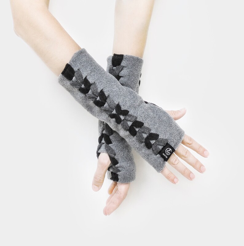 Fingerless Gloves Handmade Wrist Warmers Adjustable Length Etsy