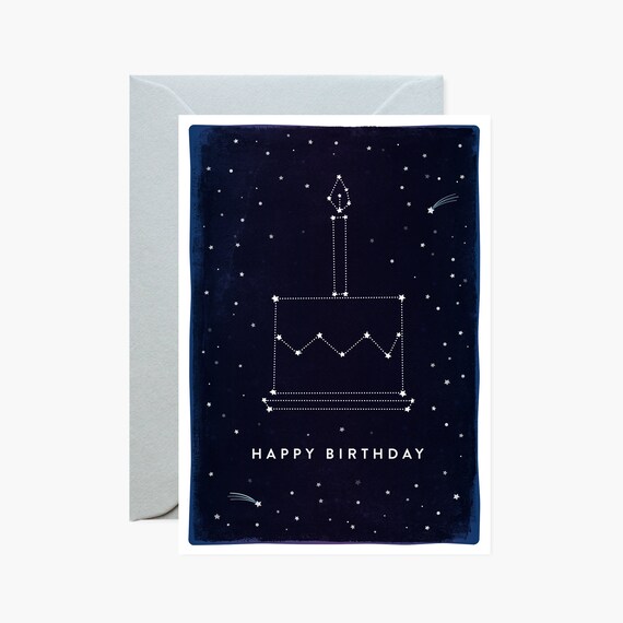 Carte De Voeux Constellation Detoile De Joyeux Anniversaire Etsy