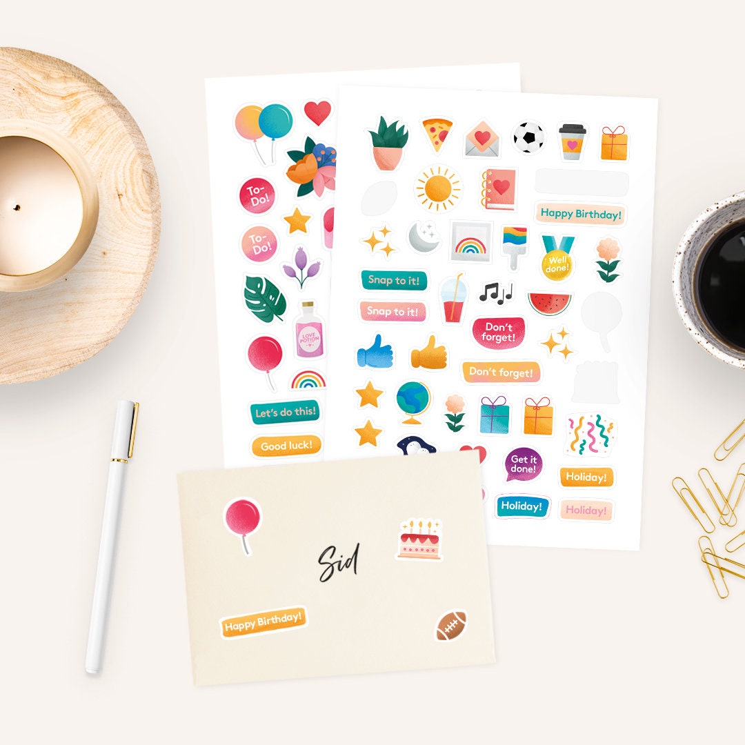 Life Style Sticker Lifestyle & Celebration Sticker Sheets Pack of 2 - Etsy