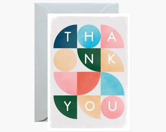 Thank You Bauhaus Shapes Greeting Card