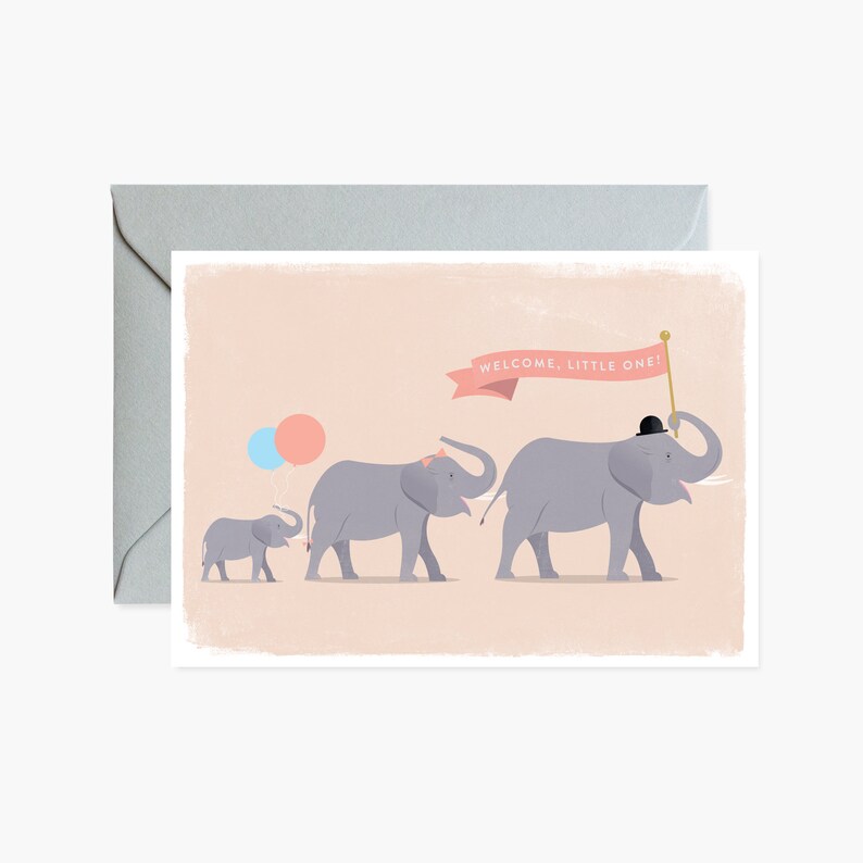 Welcome, Little One New Baby Elephant Parade Greeting Card image 1