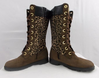 leopard print timberland boots