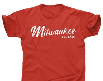 Old city of Milwaukee WI Wisconsin beer brew home brewers factory state fair mid west northern accent you guys crew neck tee t shirt