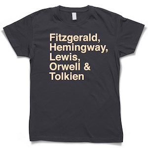 Autores Clássicos de Livros de Literatura Livro Nerd F Scott Fitzgerald Ernest Hemingway C S Lewis George Orwell JRR Tolkien Escritor Camiseta Camiseta