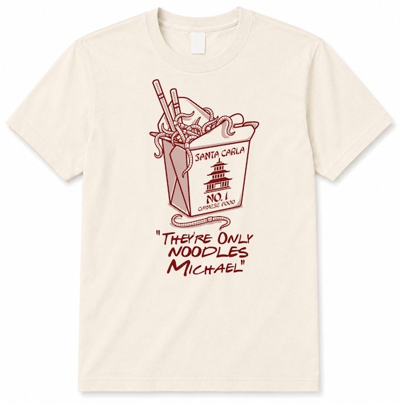 The Lost Boys They're Only Noodles Michael Worms Chinese Food Takeout 80s Eighties Cult Classic Retro Vampire Hunters Underworld 90s T Shirt