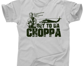 Mouse Secret Get to Da Choppa T Shirt, Get to The Choppa T Shirt, Arnold Schwarzenegger Shirt, Predator Tee Shirt Women's 3XL / Sports Grey