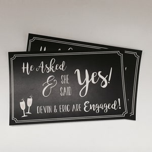 He Asked and She Said YES personalized Champagne bottle label / engagement party gift / bridal shower bottle label / champagne sticker label
