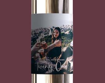 Benutzerdefinierte Foto Wein Etikett: 21. Geburtstag Geschenk, personalisierte Party Dekor