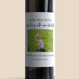 Etichetta vino divertente per insegnanti - Design personalizzato