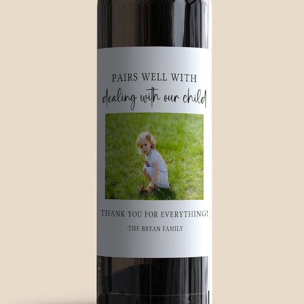 Teacher Wine Label Etsy