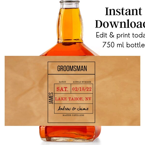 Custom Groomsmen Liquor Labels - Etsy