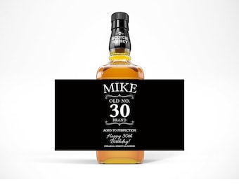Etiqueta de whisky personalizada para cumpleaños: regalo de botella de licor personalizado