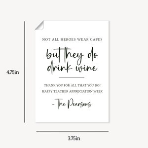 Personalized Wine Labels for Teacher Appreciation Week - Customizable ...