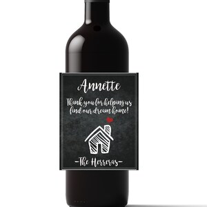 Personalized Real Estate Thank You Wine Label (Digital Download)