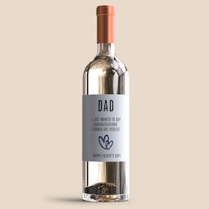 Cadeau drôle de la fête des pères de l'enfant / Cadeau personnalisé d'étiquette de vin pour papa / Merci papa / Fête des pères frères et sœurs / Je me suis avéré parfait