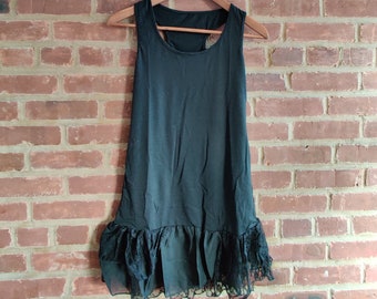 Long Lace Tank or Short Lace Black Dress One Size Black Color