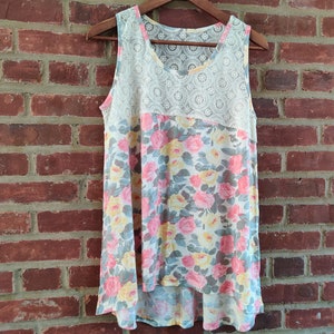 Floral Lace Tank One Size