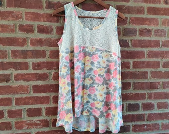 Floral Lace Tank One Size