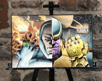 Thanos/ Darkseid Portrait, Original Painting