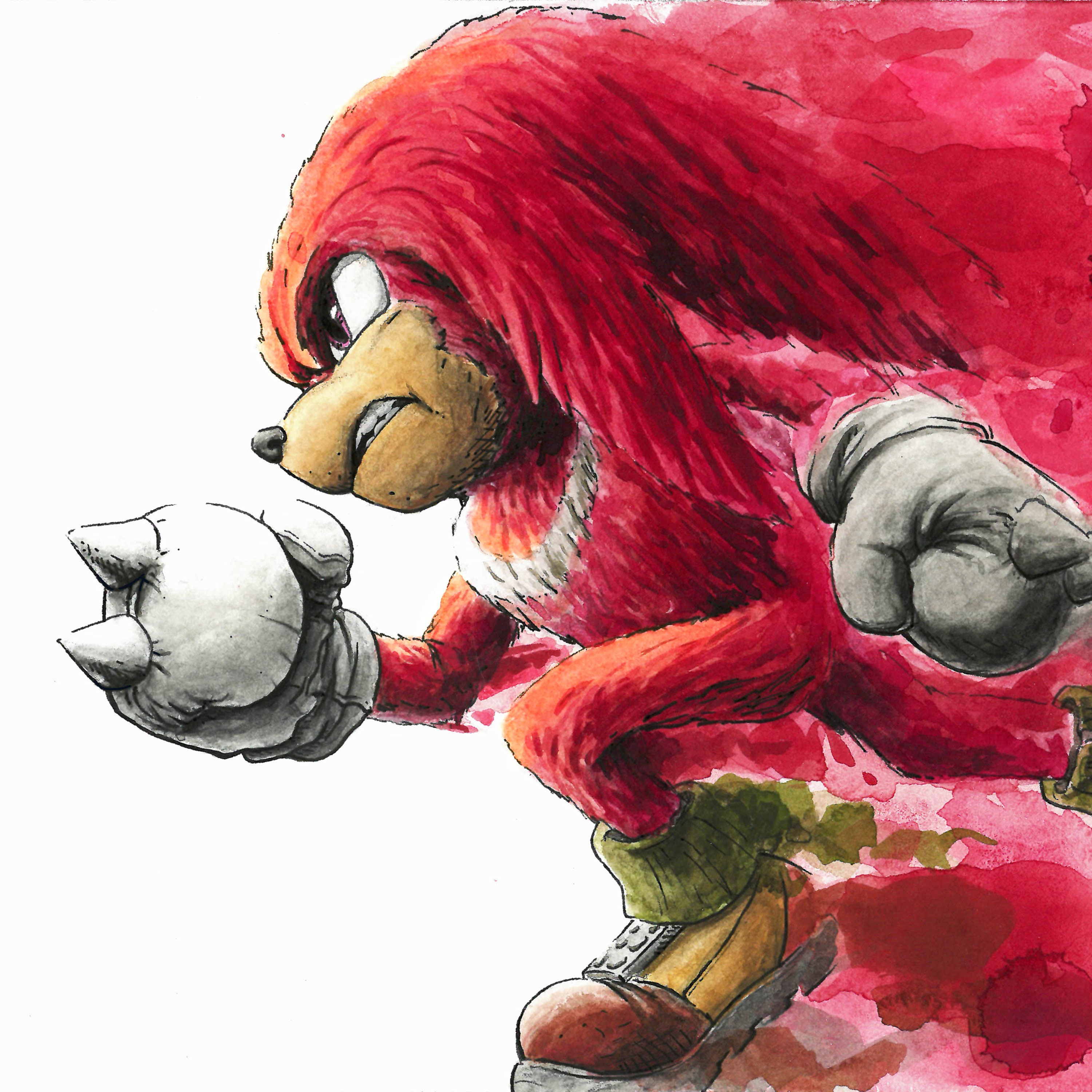 Fantasia Sonic Knuckles Echidna Infantil Com Máscara Longo