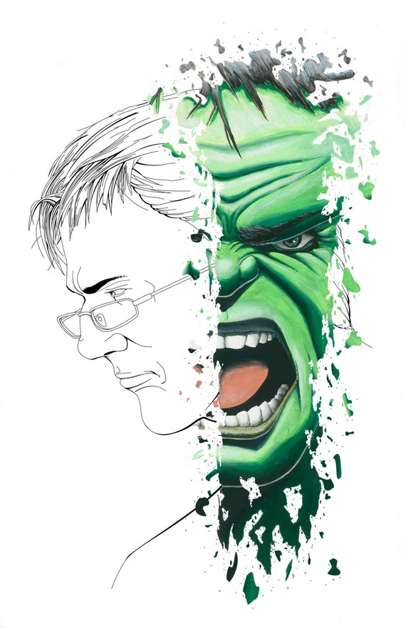 Bruce Banner Hulk Splatter Painting Etsy