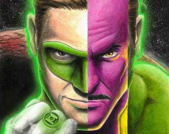 Green Lantern/Sinestro Portrait, Print