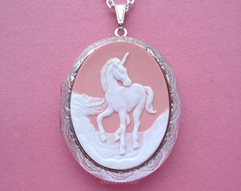 Unicorn Gift the Unicorn Locket Necklace Fairytale Jewellery-HZ00442 unicorn jewelry unicorn Locket Pendant,wedding bridal jewelry,Unicorn Jewellery Fairytale Locket Necklace Friendship Gift