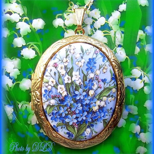 Lovely PORCELAIN Lily of the Valley and Blue Me Nots Etsy