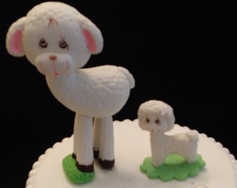 Lamb Cake Topper, Little Lamb Baby Shower, Lamb Mommy and Baby Shower, Baby Lamb Cake Topper, Lamb Favor Decoration, Little Lamb Baby shower