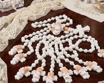 Mini Rosary Favors, Girls Baptism Favor, 12 Pink Rosaries Favor, First Communion Rosary, First Communion Favor, Pink Baptism Favor, Rosaries