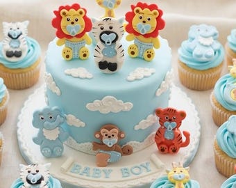 JUNGLE CAKE TOPPER, Jungle Baby Shower, Safari Baby Shower Cake Topper, Jungle Party Decoration  Jungle Safari Baby Shower Decorations 12pc