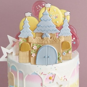Princess Castle Cake Topper, Princess Birthday Party, Blue Castle Cake Topper, Princess Cake Decorations, Fairy Cake Topper, Princess Party