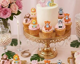 Safari Baby Shower, Baby Animals, Cupcake Toppers, Jungle Baby Shower, Baby Animals Cake Topper, Jungle Corsage Figurines, Jungle Cupcakes
