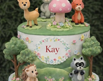 Forest Cupcake Topper, Woodland Cake Topper, Woodland Baby Shower, Forest Animals, Fox Baby Shower, Fox Cake Decoration, Woodland Fox Topper