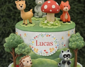 Wald-Kuchenaufsatz, Wald-Babyparty, Waldtier-Dekoration