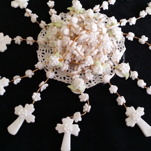 Rosaries Favors, White Rosaries, Recuerdos de Bautizo, Rosary Favors, Mini Rosaries, First Communion Favors, Christening Favors 12 Pcs