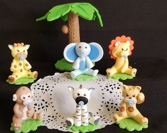 Jungle Cake Topper, Jungle Baby Shower, Safari Baby Shower, Safari Cake Topper, Zoo Cake Topper, Baby Animal Cake Topper, Neutral Jungle Set