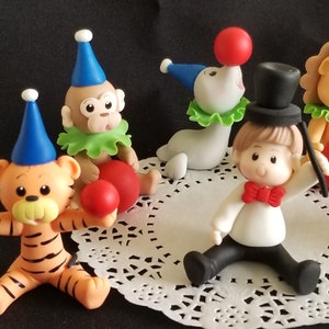 Birthday Cake Topper, Circus Party, Clowns, 1st Birthday Party, Clown Cake Decoration, Circus Clown, Circus Animal Set, Circus Carnival image 6