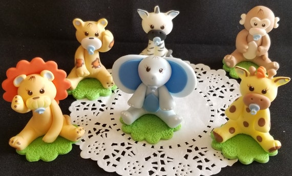 Safari Animals Safari Baby Animals Pink Jungle Cake Topper Etsy