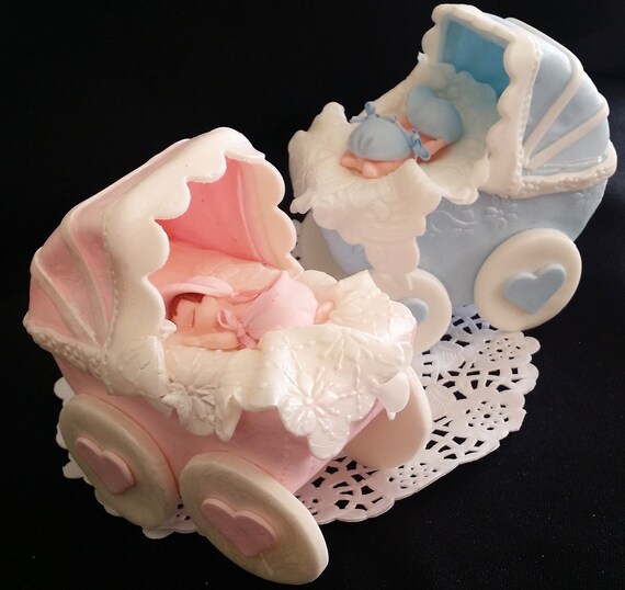 Baby Shower Cake Topper Baby Carriage Decoration Baby Etsy