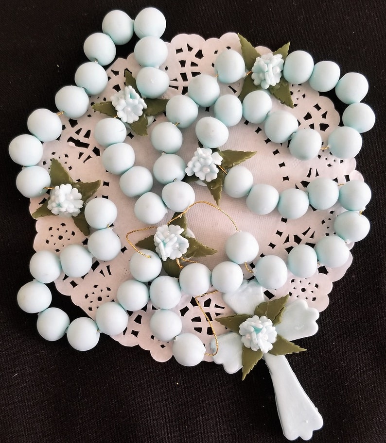 Rosary Cake Topper, First Communion Cake Topper, First Communion Favor, Rosary Cake Topper, Baptism Rosary, First Communion Cake Topper zdjęcie 5